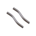 Polished silver stainless steel curved tube connectors for DIY bracelet making - Steel Color S-Shaped Curved Tube 2.0x25mm