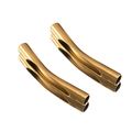 Minimalist curved gold-plated stainless steel tube connectors with high-polished finish - Gold Beveled Curved Tube 7x50mm