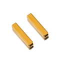 DIY jewelry making supplies: two polished gold stainless steel rectangular spacer tubes - 5x5x20