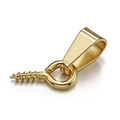 DIY gold stainless steel screw eye pin pinch bail connector for pearl jewelry - Model 1-4-10 / Gold