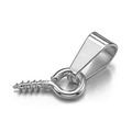 Polished silver stainless steel eye screw and bail connector for DIY jewelry making - Model 1-4-10 / Steel