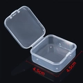 Mini scatola quadrata trasparente in plastica PP con coperchio, 4,5x4,5cm - 4.5x4.5x1.9cm