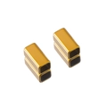 Polished gold hollow rectangular stainless steel spacer beads for DIY jewelry making - 5x5x10