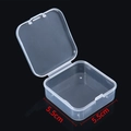 Piccola scatola quadrata in plastica trasparente da 5,5 cm con coperchio per gioielli - 5.5x5.5x2cm