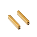 Polished gold stainless steel square tube beads for DIY jewelry making and beading - 4x4x20