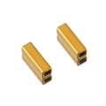 Polished gold stainless steel hollow rectangular tube beads for DIY jewelry design - 4x4x15
