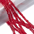 Vibrant red 2mm faceted crystal cube beads for DIY necklace and bracelet jewelry making - Approx. 180 Pcs/Strand / Red