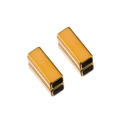 Pair of polished gold-plated rectangular hollow stainless steel tube beads for DIY jewelry - Straight Tube Style / 4x4x10 / Gold