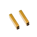 Polished gold rectangular hollow tube connectors for DIY minimalist jewelry making - Straight Tube Style / 3x3x20 / Gold
