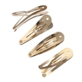 Barrettes goutte en métal doré brillant pour la création d'accessoires de cheveux DIY - Style Trou Rond (QHJ0121) / Doré / 5cm