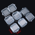 Set di scatole quadrate trasparenti in plastica PP da 3,4 cm con coperchio a scatto - 3.4x3.4x2cm