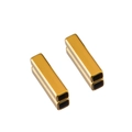 Polished hollow rectangular 18K gold plated stainless steel spacer beads for DIY jewelry - Straight Tube Style / 3x3x15 / Gold