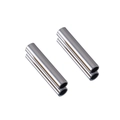 Zwei polierte silberne Edelstahl-Rohrperlen für DIY-Schmuckherstellung und Design - Rundrohr 3*15mm