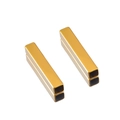 Polished gold rectangular stainless steel hollow tubes for DIY jewelry and crafts - 8x8x45