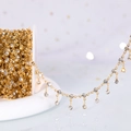 Golden copper rhinestone fringe chain roll for DIY Lolita and vintage headpieces - Silver (0.5m/Pack) / White Rhinestone