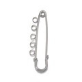 Spilla di sicurezza in metallo argento con 5 fori per gioielli fai-da-te e vita - 5 Fori / Bianco Argento (56mm)