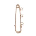 Spilla di sicurezza in metallo oro rosa con tre anelli per gioielli fai da te - 3 file / Oro KC (56mm)