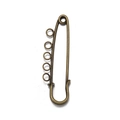 Spilla da balia in bronzo vintage con cinque piccoli anelli per gioielli fai-da-te - 5 Fori / Bronzo Antico (56mm)