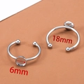 Base de anillo ajustable de acero con bandeja de 6mm y diámetro interno de 18mm - Estilo Redondo Pequeño / Plateado