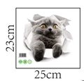 3D-Loch-Effekt graue Britisch Kurzhaar Katze Aufkleber für Haus und Auto 25x23cm - Britisch Blaukatze Stil (KS2007)