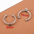 Base de anillo abierto de acero plateado de 18mm con engaste rectangular de 4mm - Estilo Cuadrado Pequeño / Plateado