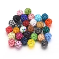Colorful 10mm clay rhinestone shamballa beads for DIY jewelry making and craft accessories. - Multicolor