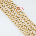 Gouden rvs ovale ketting 8,5x13,5mm met gepolijste en matte schakelstructuur - 13.5x8.5mm Stijl (1 Meter/Zakje) / Goud
