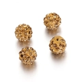 10mm Shamballa polymer clay rhinestone beads, sparkling crystal disco balls for DIY jewelry making. - Crystal Yellow