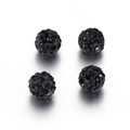 Black rhinestone shamballa beads 10mm polymer clay round beads DIY jewelry accessories - Black