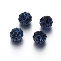 10mm dark blue rhinestone clay beads, Shamballa pave crystal DIY jewelry making accessories - Dark Blue