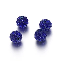10mm blue clay rhinestone Shamballa beads, sparkly crystal ball DIY jewelry making accessories. - Dark Blue