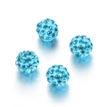 10mm light blue rhinestone clay shamballa beads for DIY jewelry making accessories - Lake Magnolia