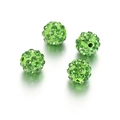 10mm Green Rhinestone Clay Shamballa Beads DIY Jewelry Making Accessories Craft Supplies - Light Green