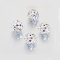 10mm white rhinestone polymer clay shamballa beads for DIY jewelry making and craft accessories. - White AB