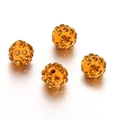 10mm Orange Clay Rhinestone Shamballa Beads DIY Jewelry Making Craft Findings - Golden Yellow