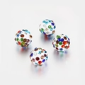 10mm Polymer Clay Rhinestone Shamballa Beads Colorful Crystal DIY Jewelry Making - White Multicolor