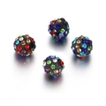 10mm Shamballa rhinestone pave clay beads multi-color crystal DIY jewelry making accessories. - Rainbow Black