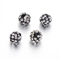 10mm black polymer clay rhinestone shamballa beads for DIY jewelry making and bracelet accessories. - Color Card Thirty-One