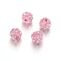 10mm Pink Clay Rhinestone Shamballa Beads DIY Jewelry Accessories Crafting Supplies - Light Pink