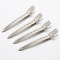 Set di 4 mollette professionali da 9cm in metallo argentato per acconciature e parrucchieri - 9mmx9cm / Argento