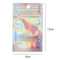 Bolsa holográfica resellable 8x13cm con cierre de cremallera y orificio para colgar - 8x13