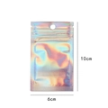 Sacchetto olografico laser 6x10cm con foro di sospensione e chiusura a zip - 6x10cm