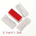 Spilla di sicurezza in plastica bianca per badge fai da te, 3,1 cm con base adesiva - Stile Medio (PJ3124-M)