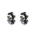 Poliertes silbernes Zylinder-Zwischenstück mit schwarzen Kristallen für DIY-Schmuck - 5*4mm / Schwarz