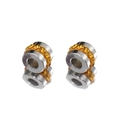 Zylindrische Edelstahlperle in Silber mit bernsteingelben Kristallen für DIY-Schmuck - 5*4mm / Orange