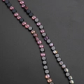 Schwarze Perlen und facettierte rosa Kristallperlen für DIY Schmuckherstellung - Dunkellila