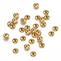 Polished 18k gold plated stainless steel bead caps for DIY jewelry making accessories - 3x0.9 / Gold