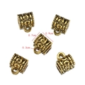Lot de 5 bélières texturées en or antique pour la création de bijoux DIY et colliers - Bélière Cylindrique / 0.7x0.9cm / Or antique