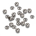 Silver stainless steel bowl-shaped bead caps for DIY jewelry making with smooth finish - 3x0.9 / Steel
