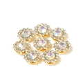 Golden sunflower rhinestone buttons with AB color crystal center for DIY hair accessories - AB Color